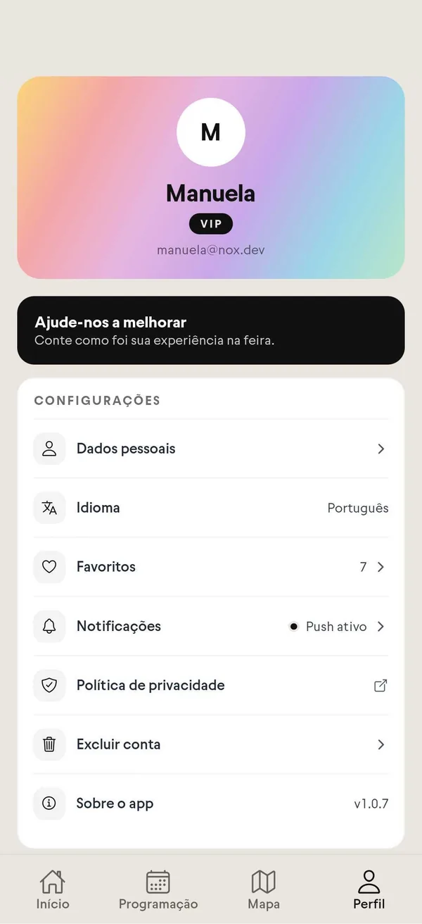 uma base que fica pro ano seguinte: tela do app no ar · feira de arte